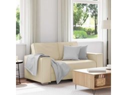Vidaxl Sofá De Dois Lugares Creme 160 Cm Couro Sintético