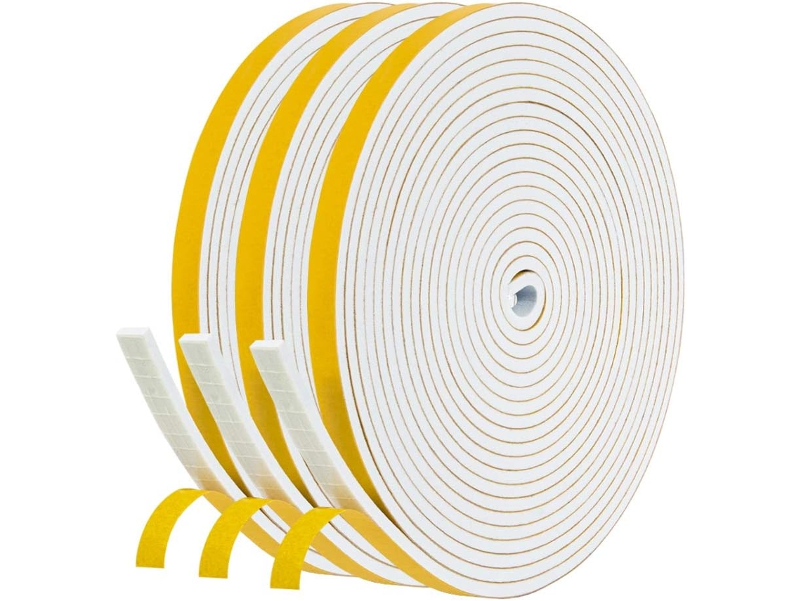 Fita Isolante Para Janelas E Portas, Autoadesiva De Isolamento Acústico, 6 Mm X 3 Mm X 15 M No Total, De Vedação De Borracha De Espuma