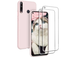 Capa + Película Huawei P40 Lite E 2* HONGWE. Rosa