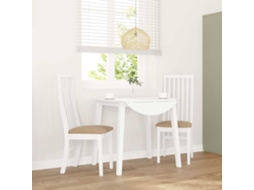 Vidaxl Cadeiras De Jantar Com Almofadões 2 Pcs Madeira Maciça Branco