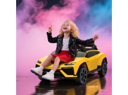Carro Elétrico 12v Comando 2,4ghz, 2 Motores, Buzina, Led, Música 101,5×49×43cm Amarelo