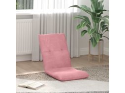 Vidaxl Cadeira De Chão Ajustável Rosa Veludo