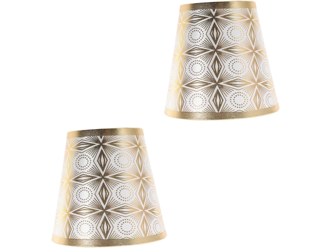 Conjunto De 2 Abajures Pequenos Dourados Para Luminária De Mesa - Acessório Decorativo