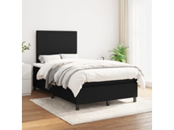 Vidaxl Cama Com Molas/colchão 120x200 Cm Tecido Preto