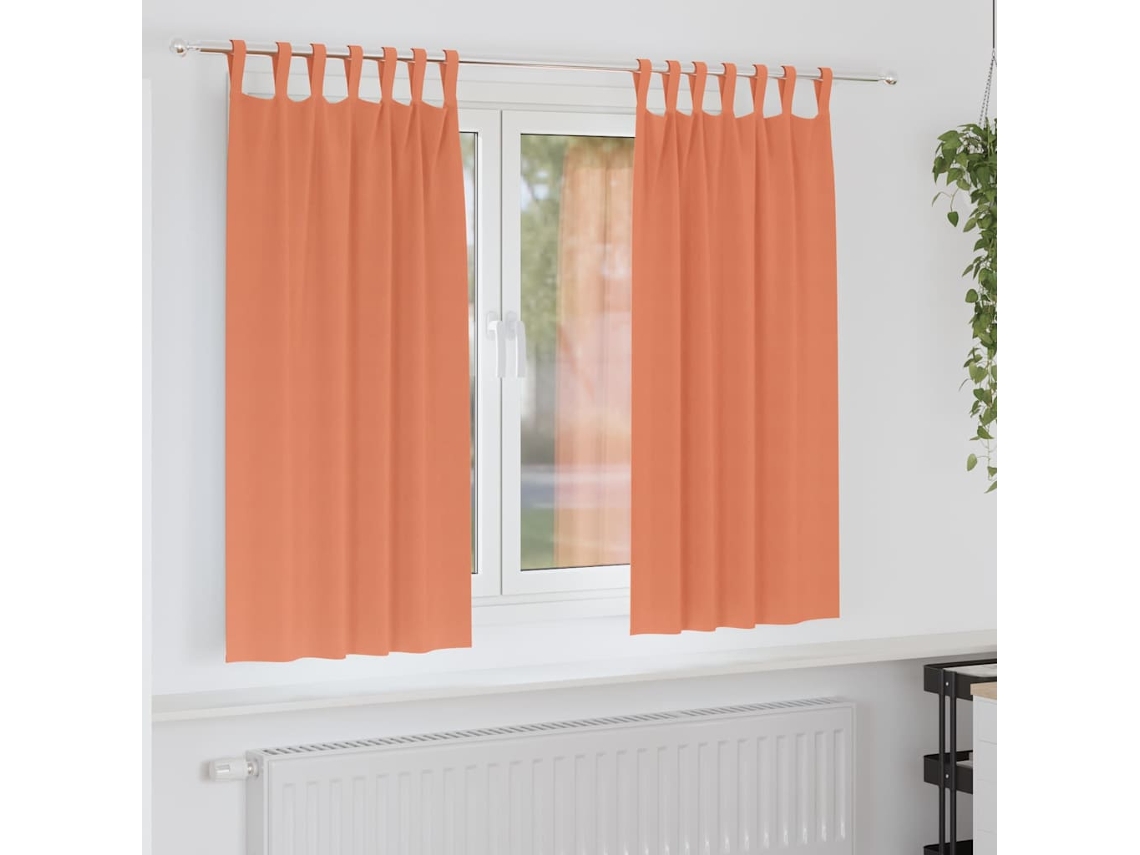 Vidaxl Cortinas Blackout Com Argolas 2 Unid. Terracota 175 X 140 Cm