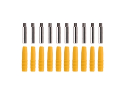 Conjunto de 10 Conectores Plugue Banana Isolados YURU com Capa de Proteção Amarela de 2mm