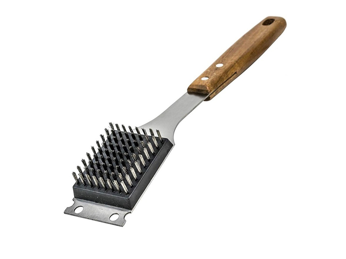 Escova de Limpeza para Grelha CHRUI Cabo Madeira Aço Inox 38cm