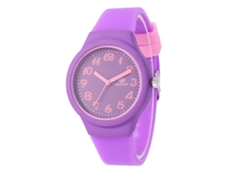 Relógio de quartzo redondo com pulseira de silicone, modelo casual unissex, ideal para presente (roxo)