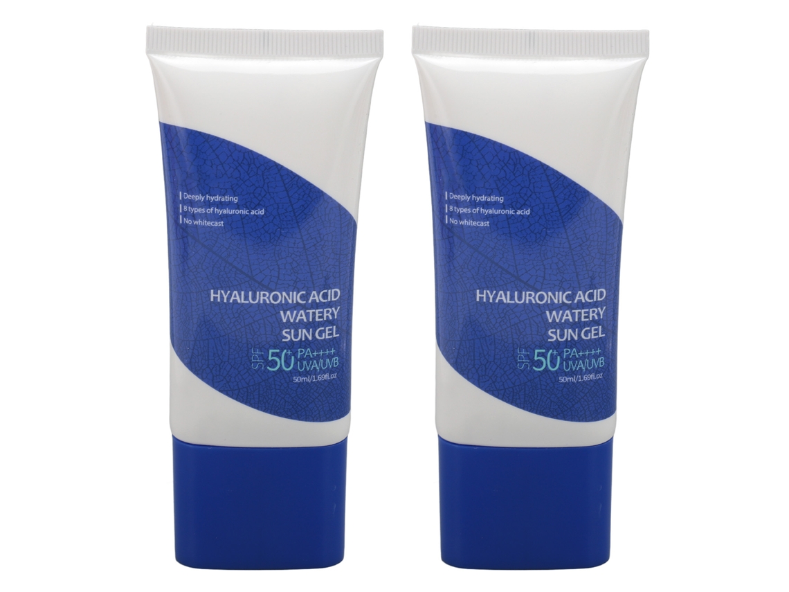 2pcs 50ml Gel Solar Facial Diário Hidratante de Ácido Hialurónico