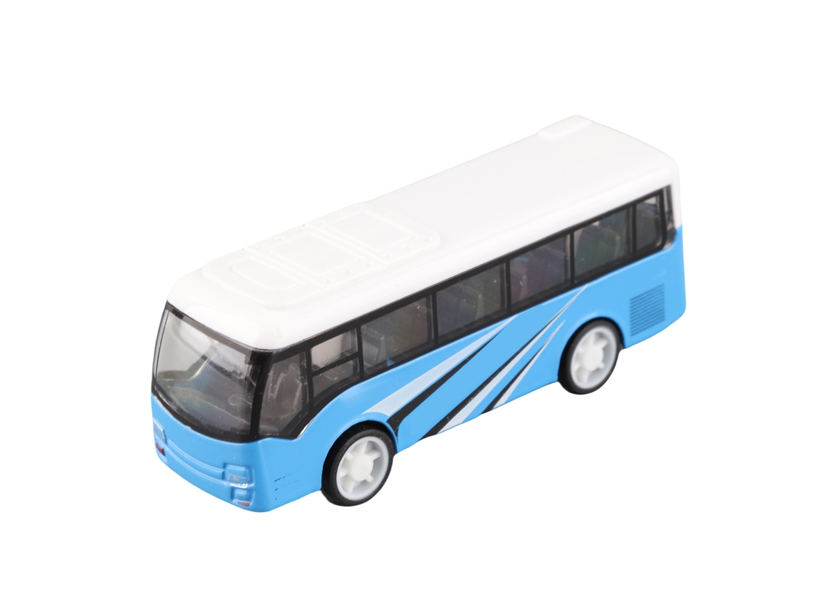 Mali modelo de Ônibus de Liga Realista com Rodas Giratórias para Brincadeira e Coleção Azul