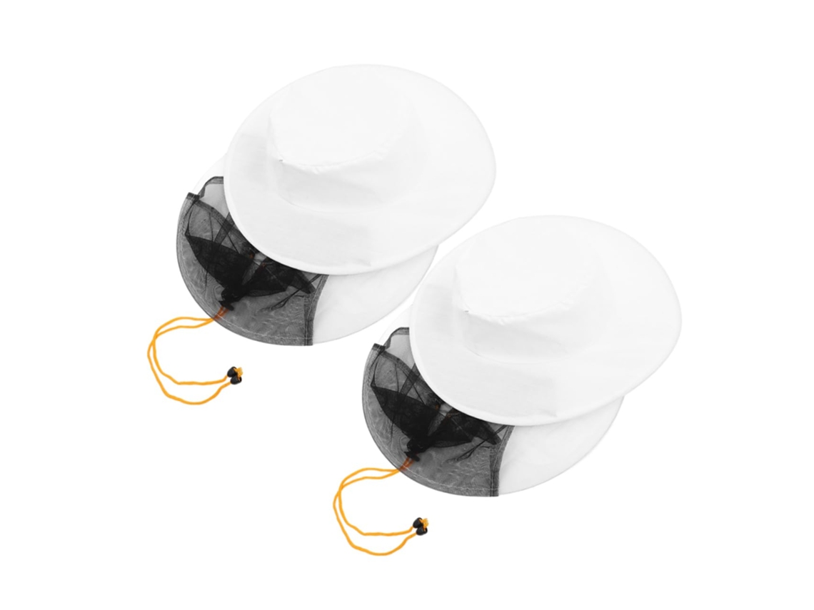 Chapéu De Apicultor Com Rede, 2 Peças, Algodão E Poliéster, Branco