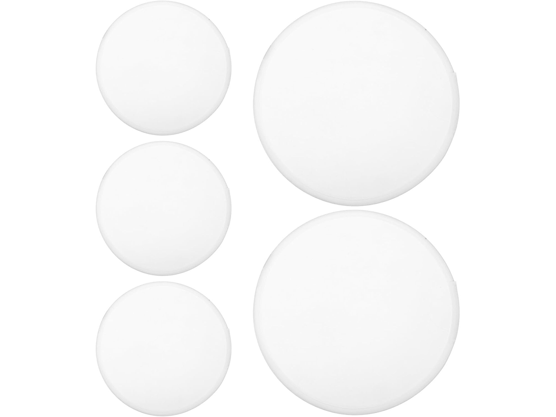 Conjunto 5 Leques Redondos Dobráveis 25 Poliéster Branco Sublimação Ferro Passar Acessórios Personalizáveis GOKOCO