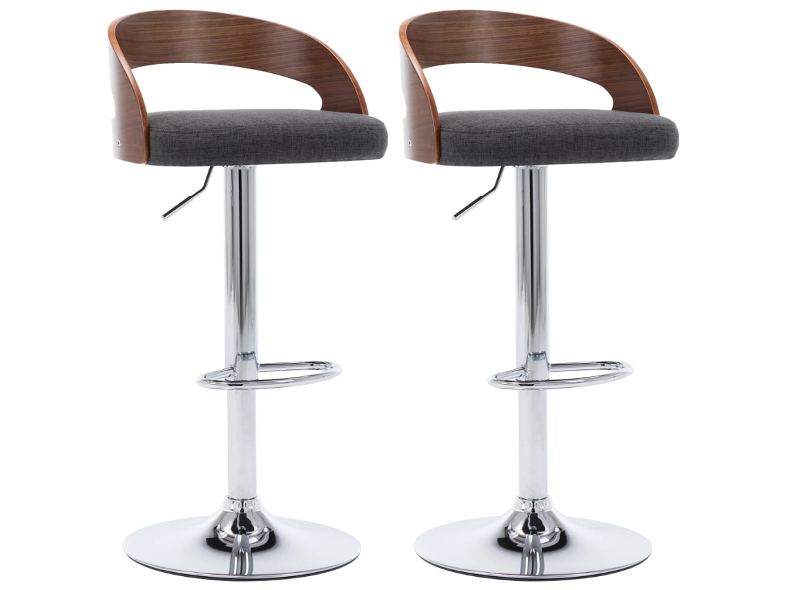 Bancos de Bar 2 Pcs Tecido e Madeira Curvada MAISON EXCLUSIVE