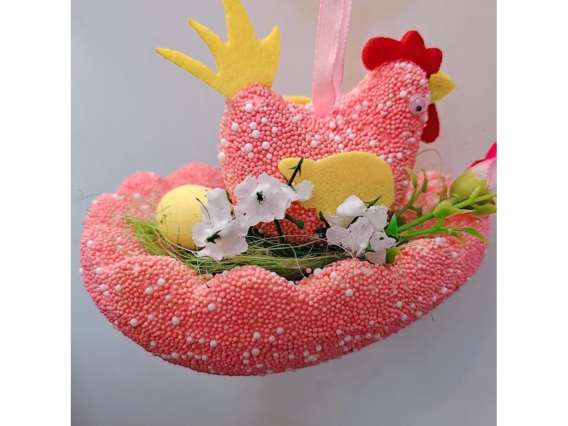Cesta de Ovos de Páscoa Com Pingente Galinha-aquaforge