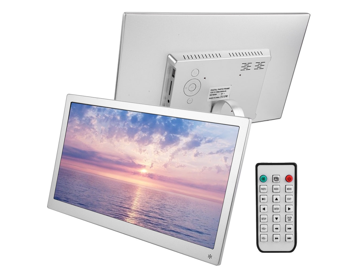 Laxiscreed Moldura Digital 15,6" Com Ecrã Ips 1080p, Relógio E Reprodução De Filmes