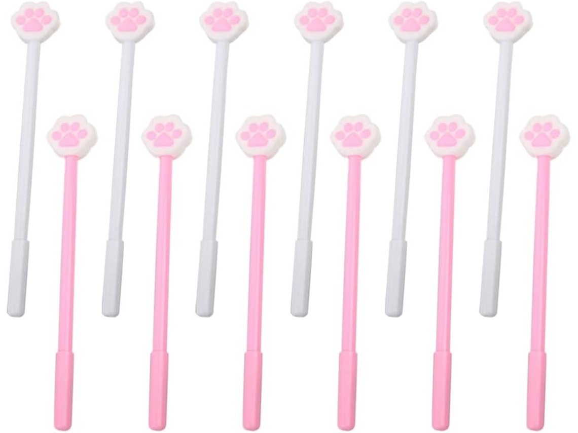 Stobok Conjunto De 12 Canetas Gel Com Desenho Gato, Para Assinatura,