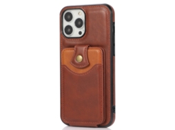 Suporte Casa Para Iphone 15 Pro Max Pele Sintética Castanho