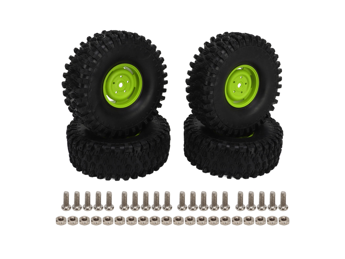 2026zentro-conjunto De Rodas Rc 4pcs 1.9 Polegadas 120mm Pneus De Plástico Para Carro Off Road Rc 1/10 Verde