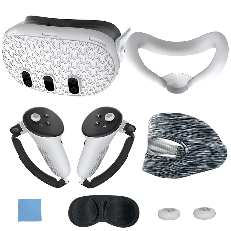 Conjunto de 7 acessórios ZYBLSSBB VR Capa de proteção, estilo Y, branca