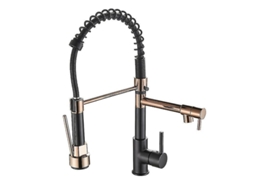 Grifo De Cozinha Extraível Com 2 Jatos Giratórios 360 Modos De Spray Frio E Quente Cerâmica Latão Anti-corrosão