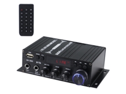 Mini Amplificador de Audio 2 Canales 40w+40w con Bluetooth, Usb, radio fm y mando a distancia lcd | MARCA