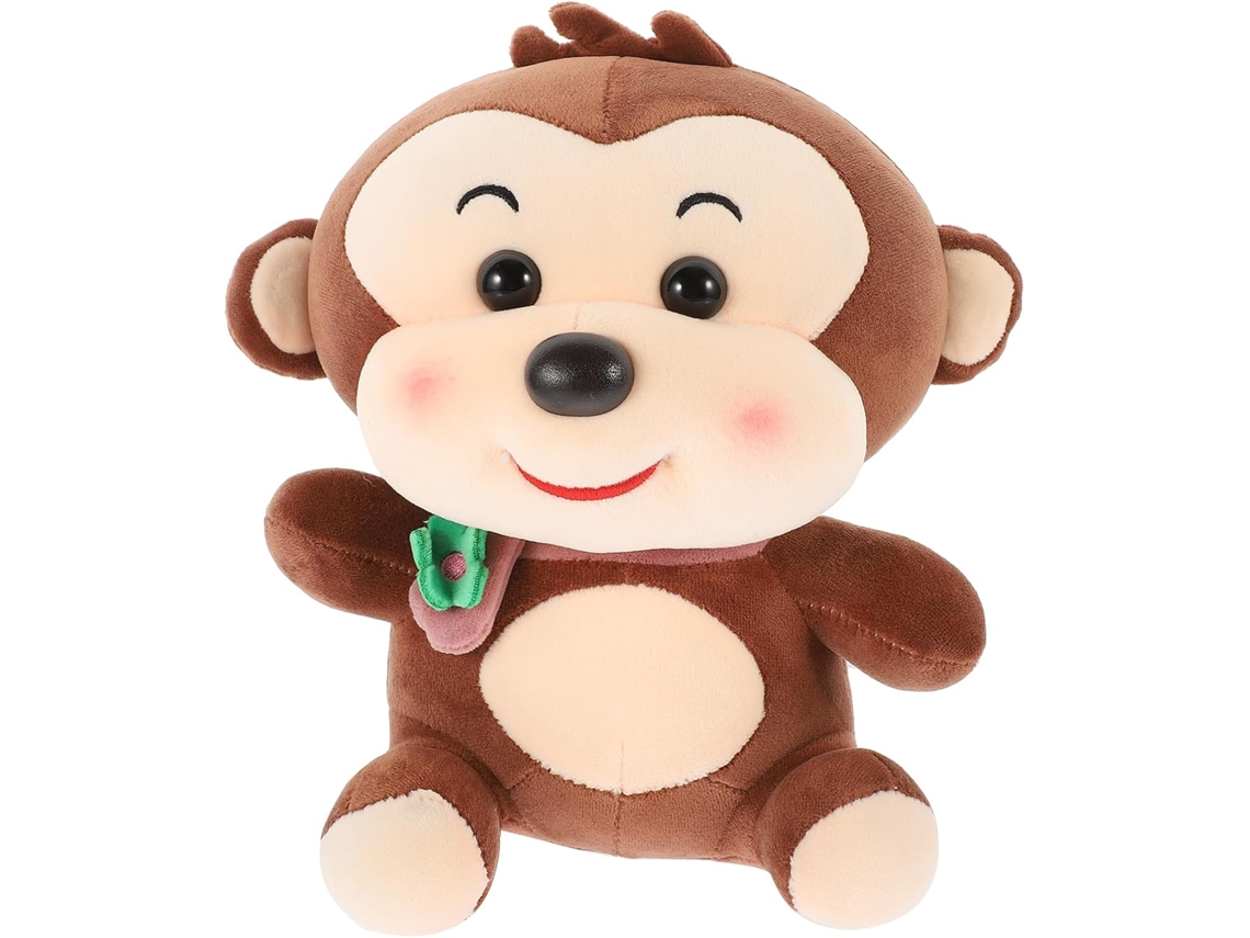 Macaco De Pelúcia Marrom Com Penas Algodão, Decoração Para Cama,