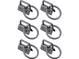 Conjunto de 6 Chaveiros Redondos de Metal com Argolas Removíveis para Conexão SFUSHOS