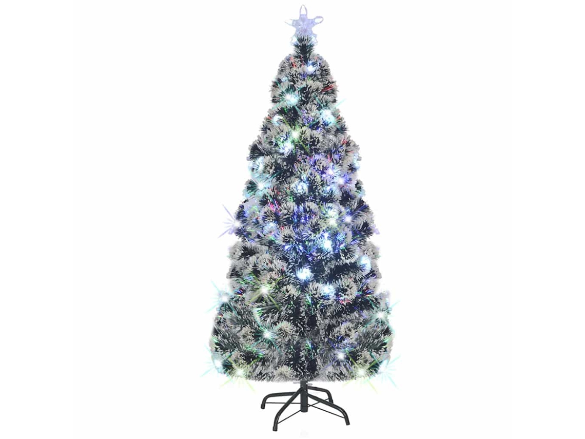 Vidaxl Árvore De Natal Pré-iluminada C/ Suporte E Led 150 Cm Fibra Ótica