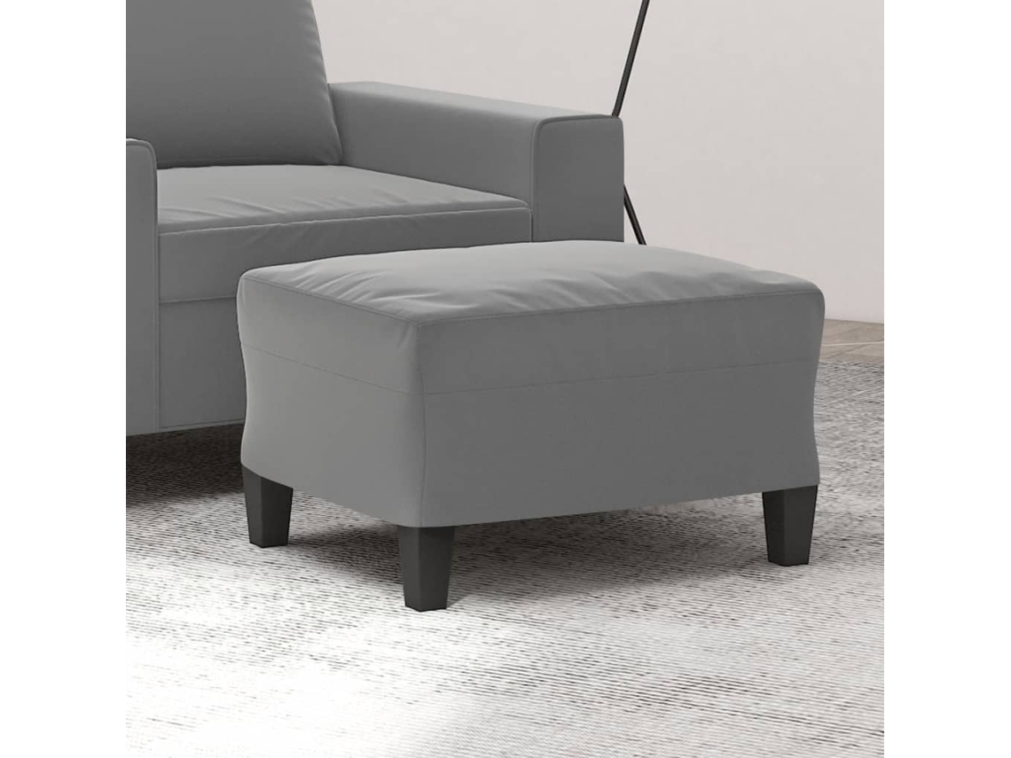 Vidaxl Apoio De Pés Tecido De Microfibra 60x50x41 Cinza-escuro