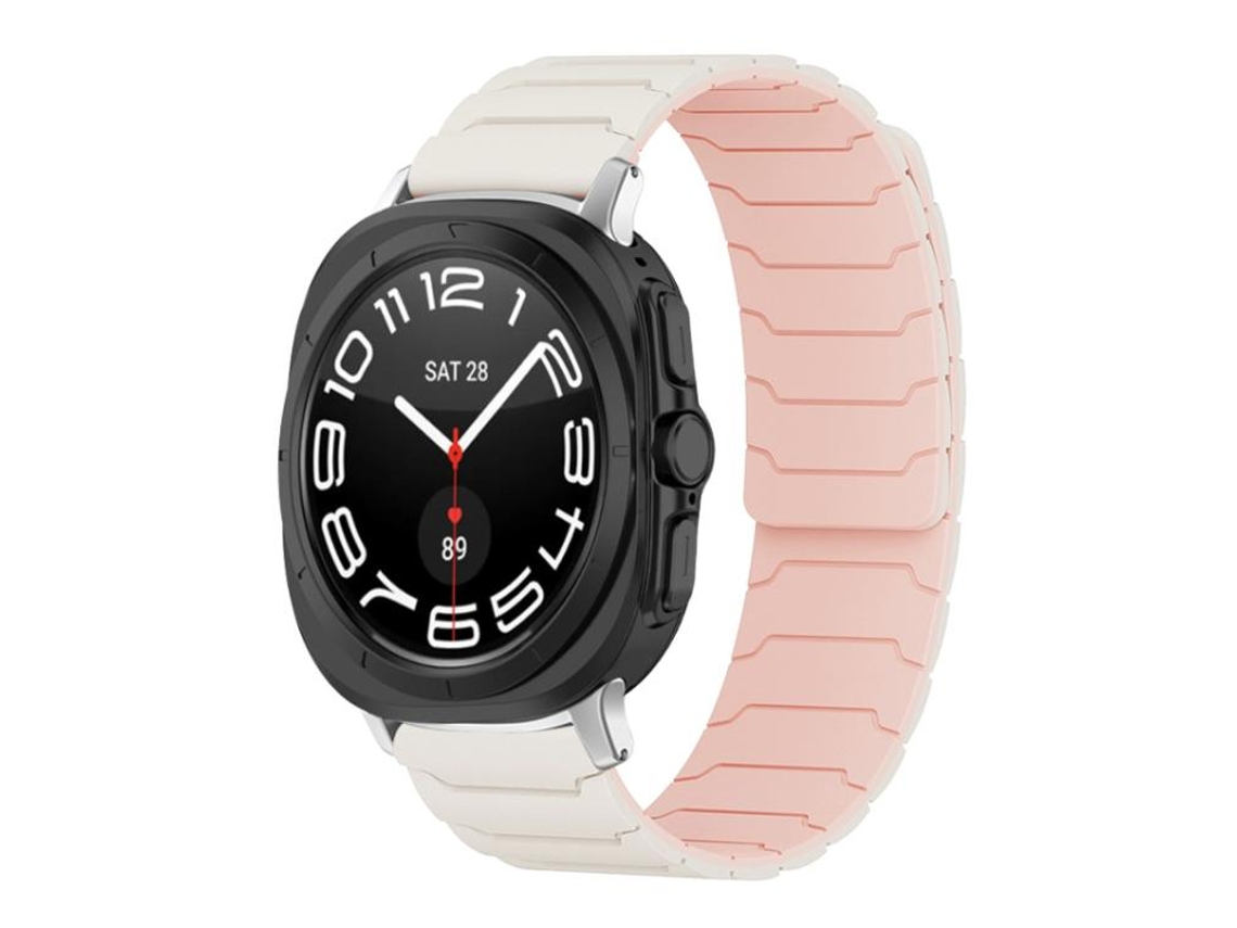 Bracelete Silicone Magnético Rosa Claro Areia para Samsung Galaxy Watch 47mm XIAOMOYU