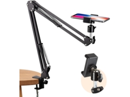 Suporte Portátil Para Celular Com Braço Articulado E Tripé Flexível Para Mesa, Ideal Para Fotografia, Vídeo E Transmissões Ao Vivo (preto).