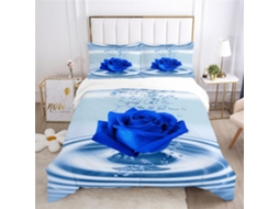 Capa de Edredom com Estampa Floral 3d para Me em Microfibra Fronha 220x240cm