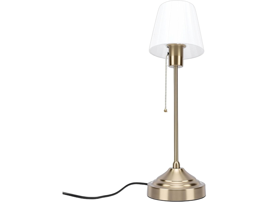 Base de mesa retrô, estilo vintage, alumínio plissado, para iluminação noturna confortável, luz amarela suave.