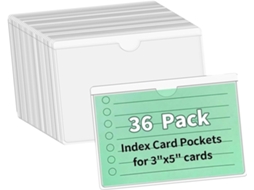 Pacote com 36 Pastas Adesivas Transparentes para Arquivar e Organizar Documentos. SFUSHOS