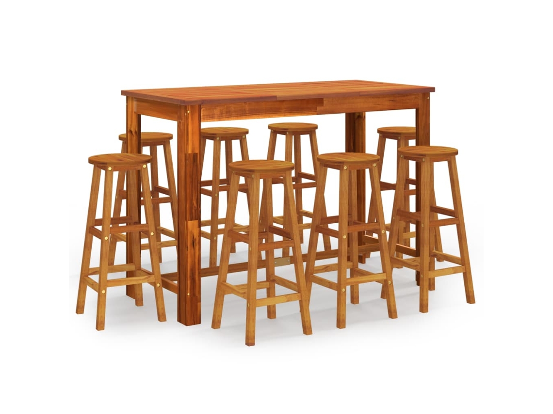 Garden Bar Set, Garden Bar Sets Vidaxl Marrom Madeira De Acácia (150 Cm Table Length)