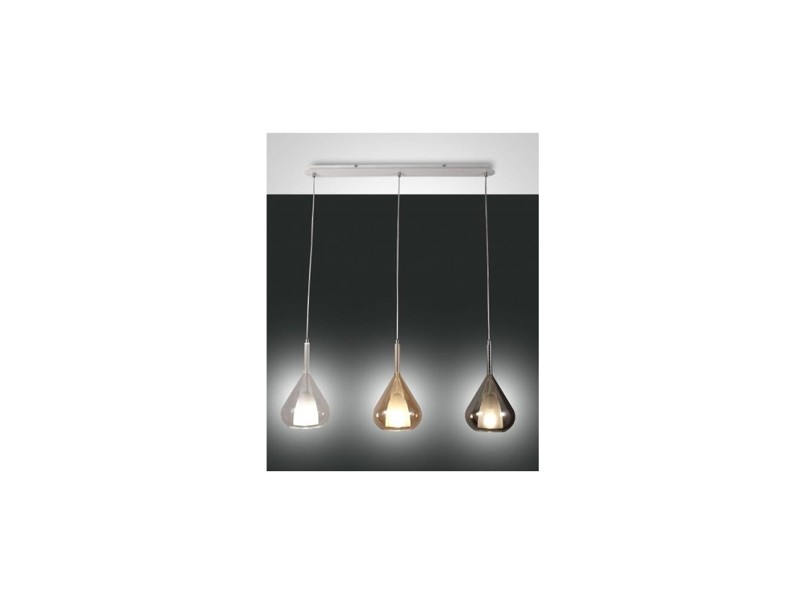 Lustre Pendente Lila Led em Metal e Vidro Borossilicato 3481-48-297 FABAS LUCE