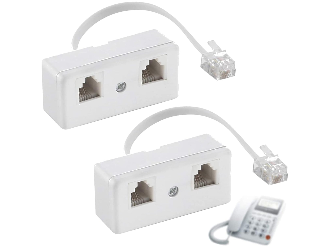 Cabo Telefônico Fixo Rj11, Rj11 6p4c, Adaptador 2 Tomadas 8p4c/rj45 Macho Divisor Para Duplo-aquaforge
