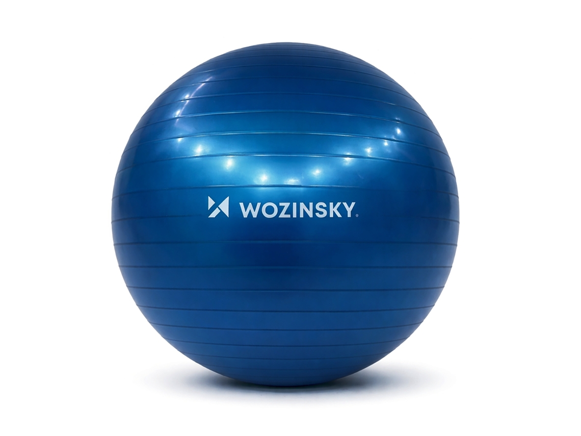 Piłka Gimnastyczna do Ćwiczeń Z Pompką 65 Cm Niebieska WOZINSKY