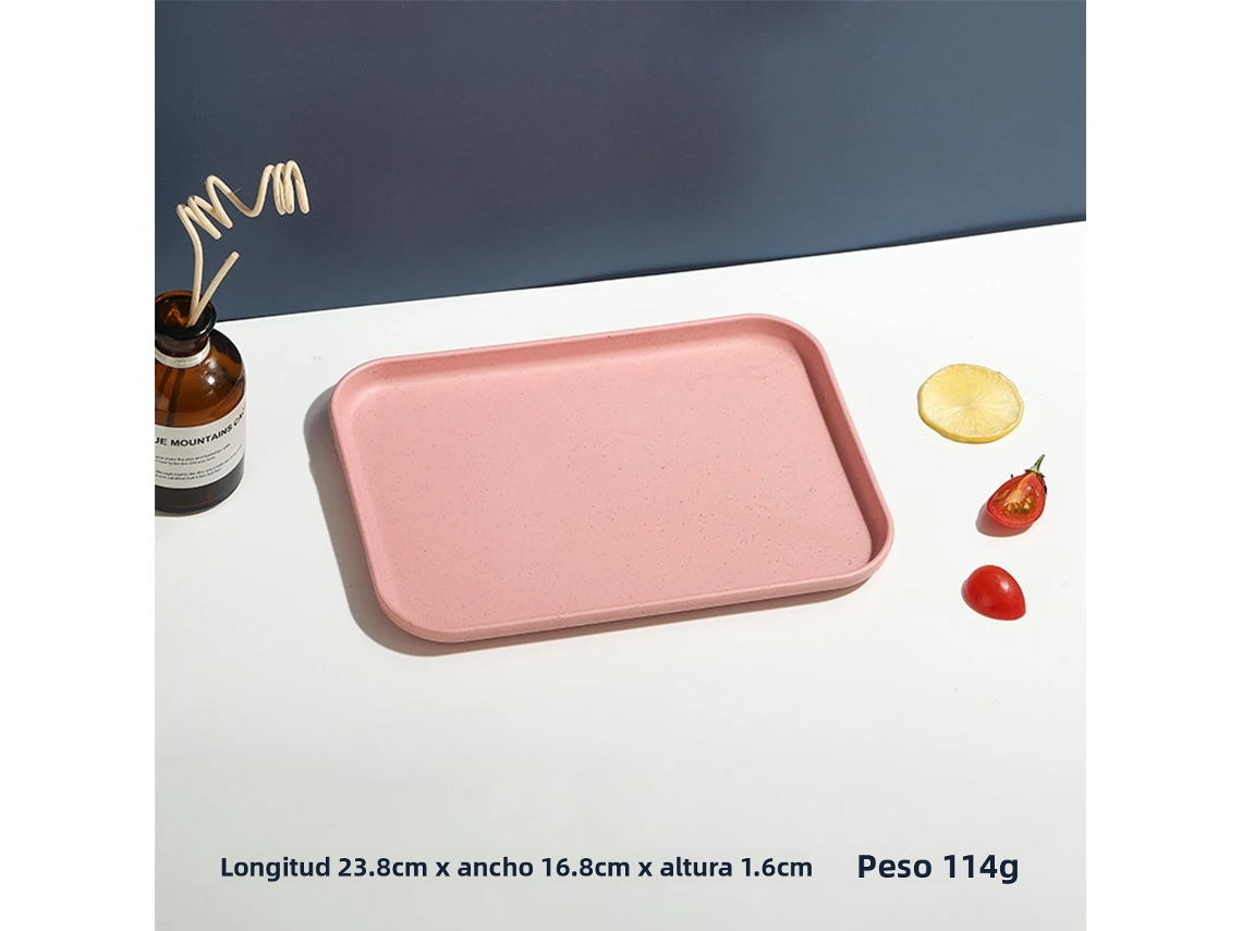 Bandeja Retangular de Plástico para Uso em Restaurantes e Residências, Ideal para Colocar Chá e Copos. MDUG (rosa S)