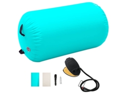 Boia inflável Vidaxl Ginástica Rolo com bomba, 100x60 cm, PVC verde.-aquaforge