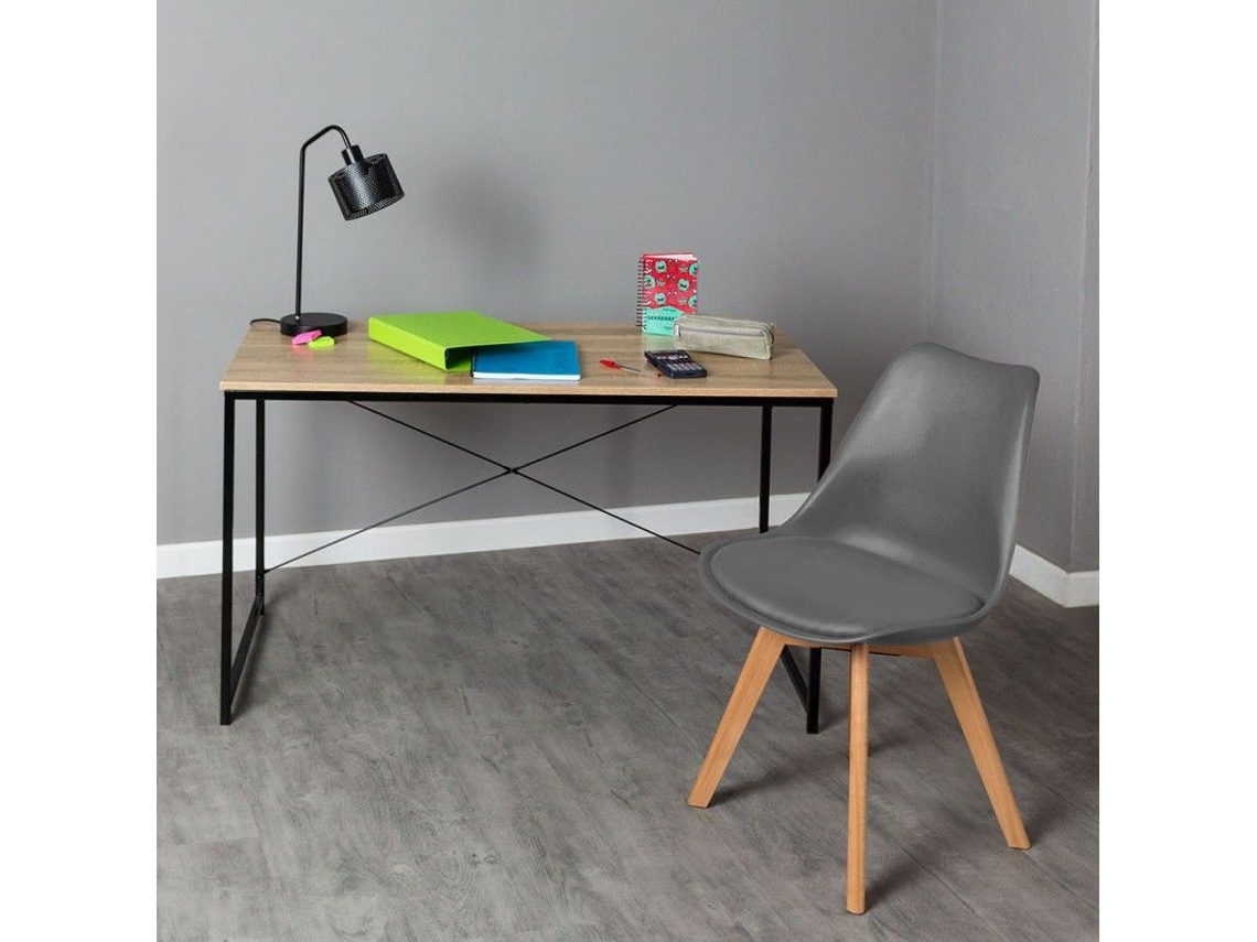 Conjunto Secretária Dek E Cadeira Synk Basic - Cinza