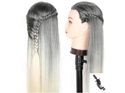 Cabeça de Manequim com Cabelo Sintético Comprido, Cabeça para Estilização e Treinamento de Tranças SFUSHOS (variada)