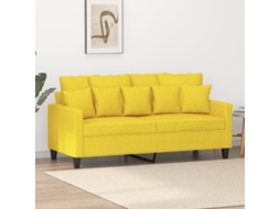 Sofá De 2 Lugares 140 Cm Tecido Amarelo Claro Lovely Home