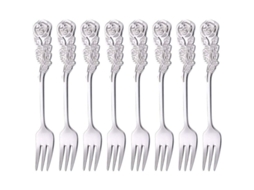 Garfos de Sobremesa Pequenos 8pcs Aço Inoxidável Rosa S/MARCA