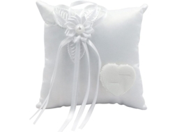 Cojín De Anillos De Boda Romántico - Capa Para Anillos Com Fita E Pérolas - Decoração De Boda E Presente