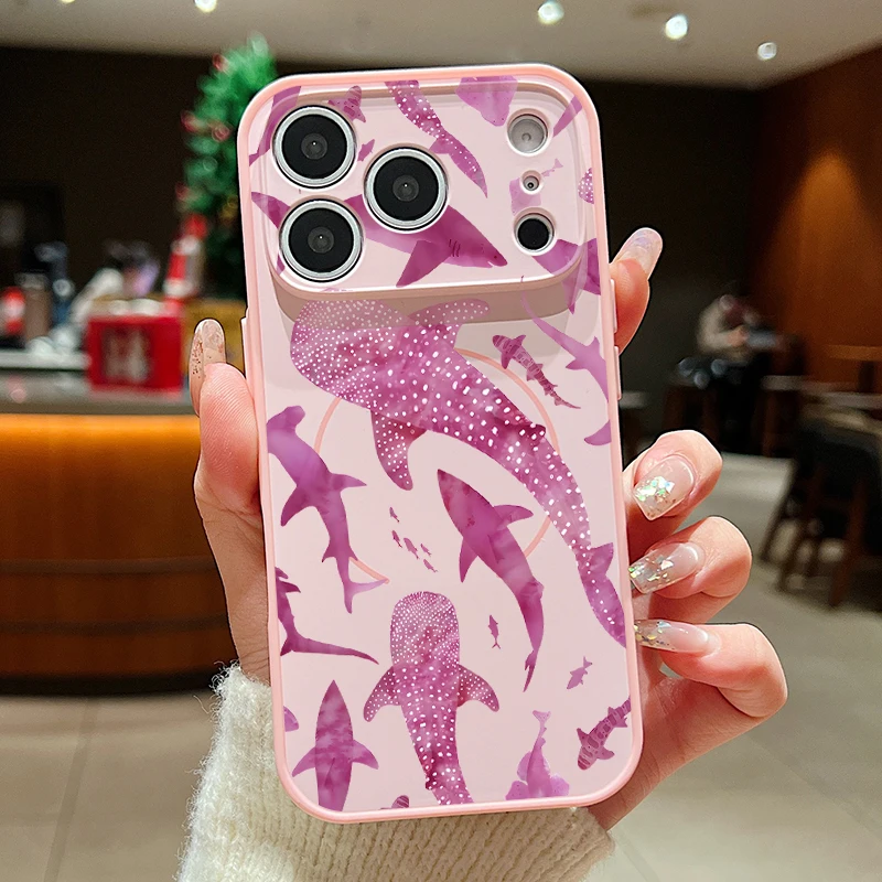 Capa Magnética Para Iphone 14 Pro Max Com Estampa De Baleia (rosa), Resistente A Impactos E Feita De Policarbonato Rígido.