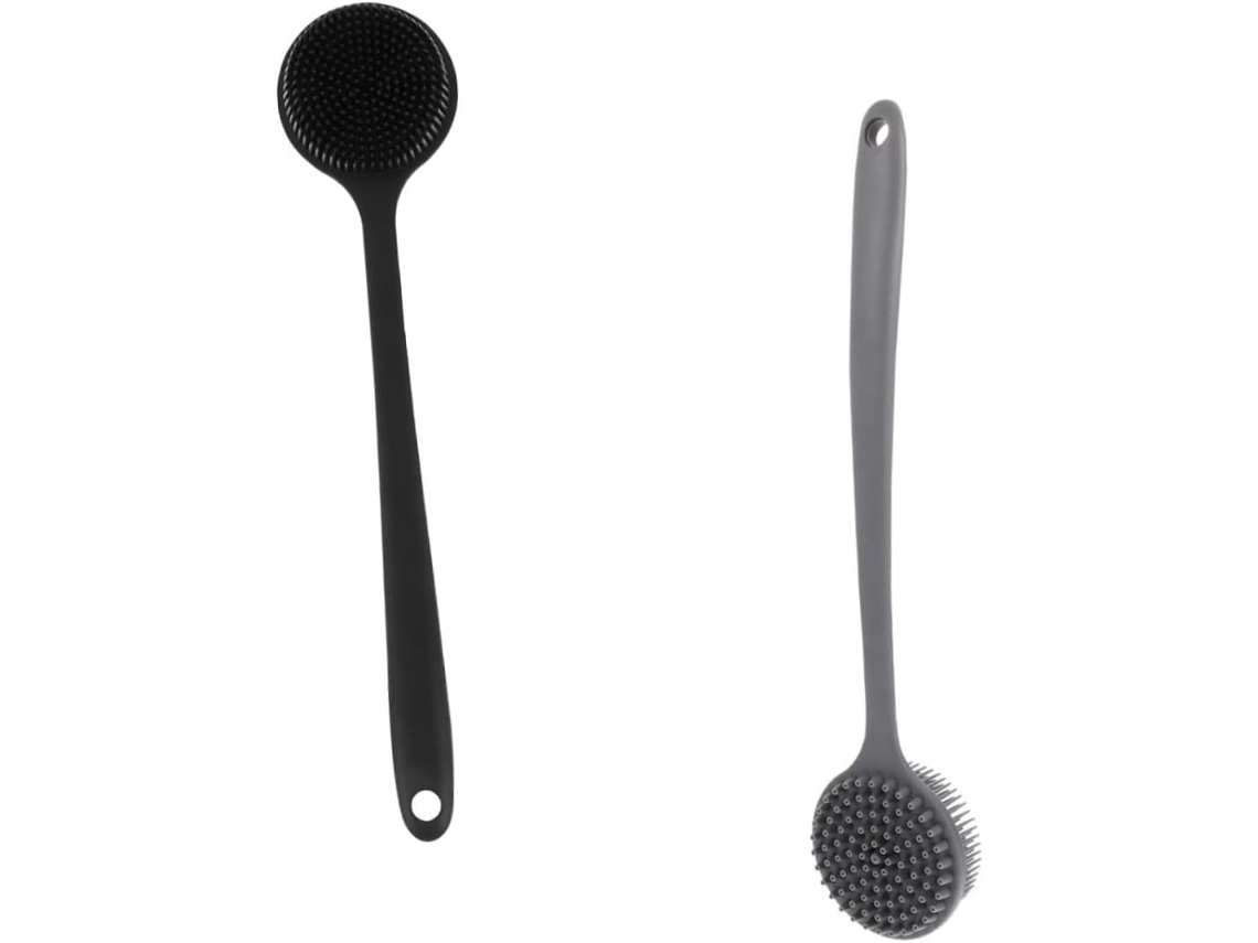 Lurelia Pack De 2 Escovas De Silicone Para Costas E Corpo, Silicone Macio, Cabo Longo E Com Argola, Uso Diário