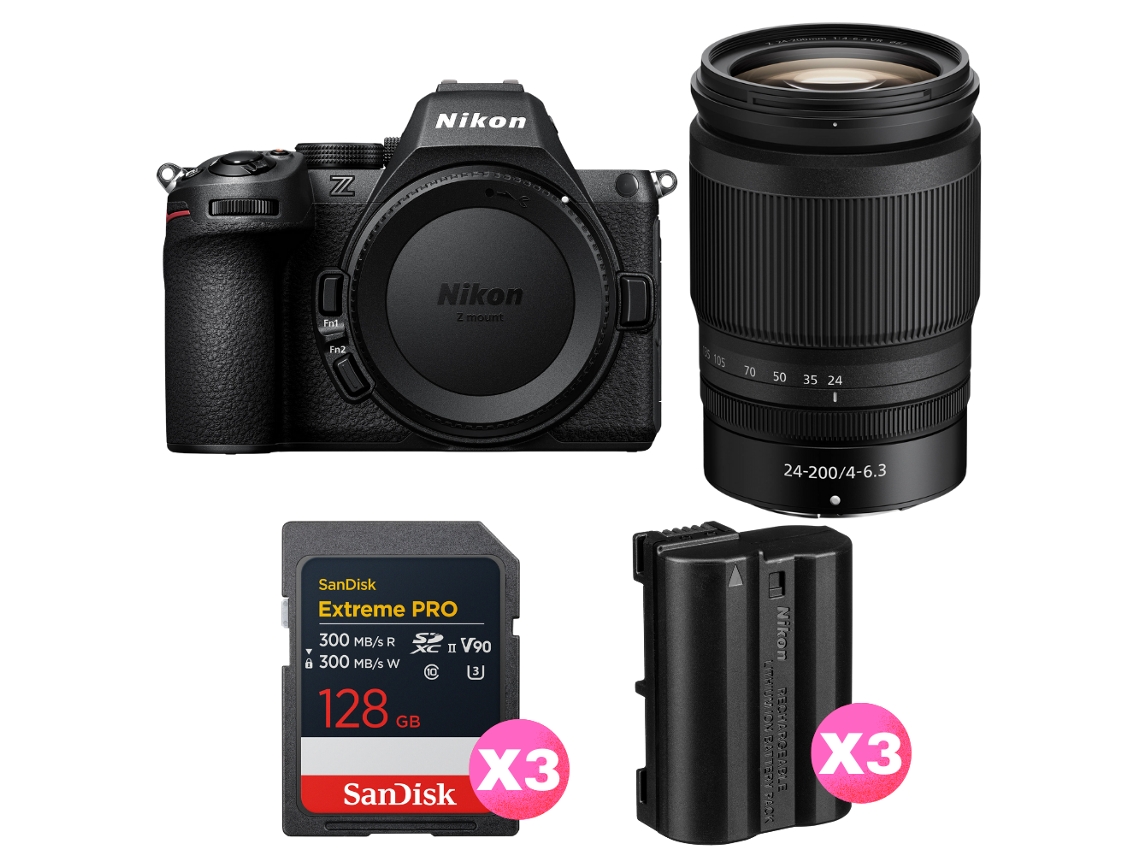 Z5 Ii + 24 200mm F/4 6.3 Vr + 3 Sandisk 128gb Extreme Pro Uhs ii Sdxc + 3 Nikon En el15c + Ebook “20 Dicas para Fotos Que Impressionam” NIKON