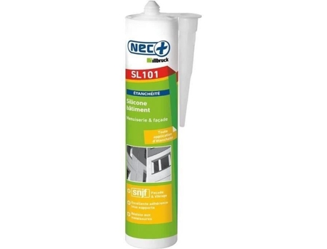 Selante de Silicone para Construção Nec 310ml Transparente Antifúngico Boa Adesão Illbruck