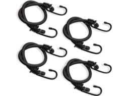Kit Com 4 Elásticos De Corda Para Carro, Elástico Reforçado Com Ganchos De Metal Resistentes, Uso Universal